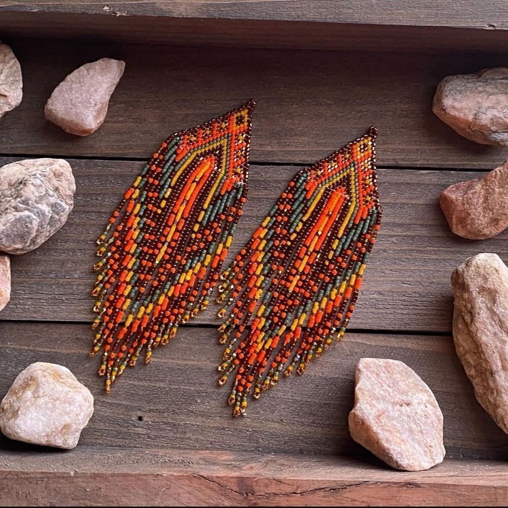 Tribal beaded earrings